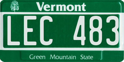 VT license plate LEC483