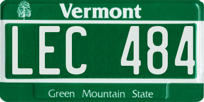 VT license plate LEC484