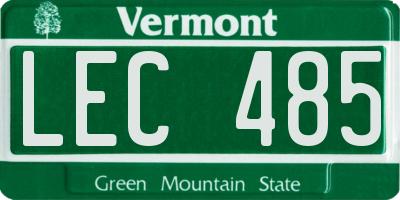 VT license plate LEC485