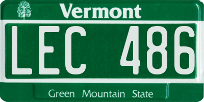 VT license plate LEC486