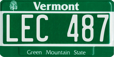 VT license plate LEC487