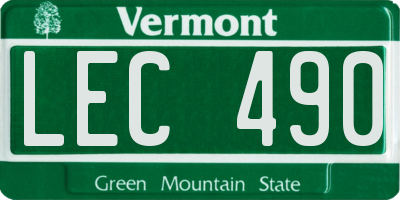 VT license plate LEC490