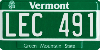 VT license plate LEC491