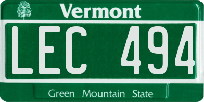 VT license plate LEC494