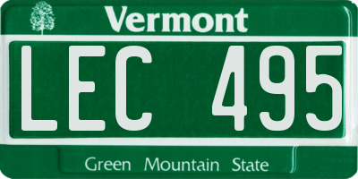 VT license plate LEC495