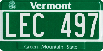 VT license plate LEC497