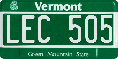VT license plate LEC505