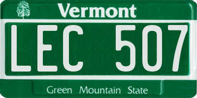 VT license plate LEC507