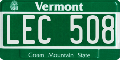 VT license plate LEC508