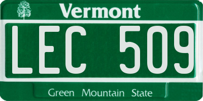 VT license plate LEC509