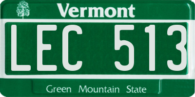 VT license plate LEC513
