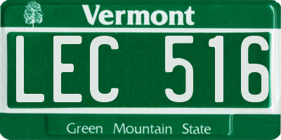 VT license plate LEC516