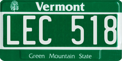 VT license plate LEC518