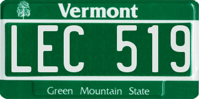 VT license plate LEC519