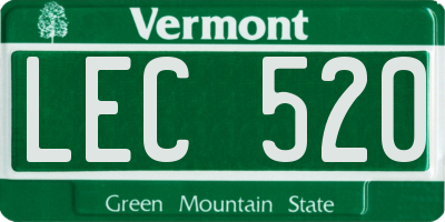 VT license plate LEC520