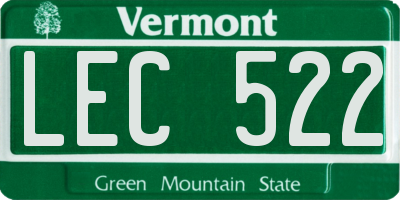 VT license plate LEC522