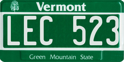VT license plate LEC523
