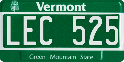 VT license plate LEC525