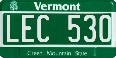 VT license plate LEC530