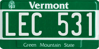 VT license plate LEC531