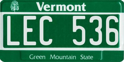 VT license plate LEC536