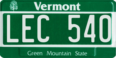 VT license plate LEC540
