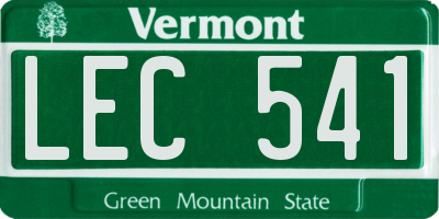 VT license plate LEC541