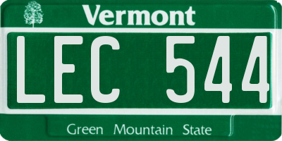 VT license plate LEC544