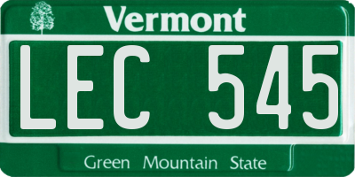 VT license plate LEC545