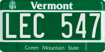 VT license plate LEC547