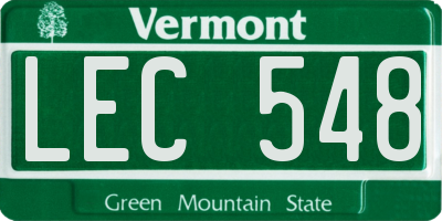 VT license plate LEC548