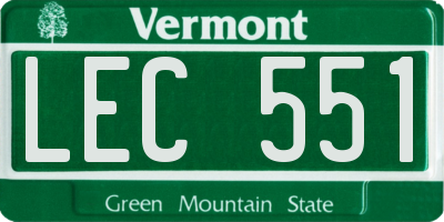 VT license plate LEC551
