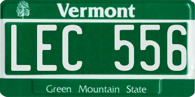 VT license plate LEC556