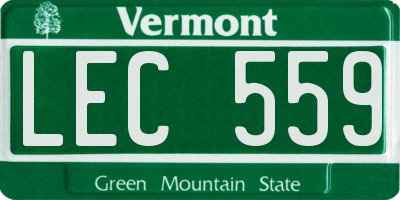 VT license plate LEC559