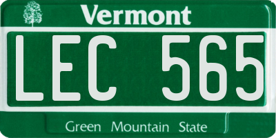 VT license plate LEC565
