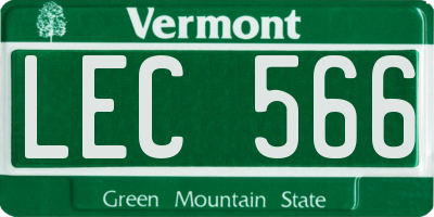 VT license plate LEC566