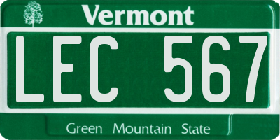 VT license plate LEC567