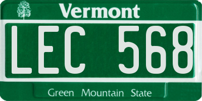 VT license plate LEC568