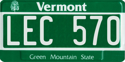 VT license plate LEC570