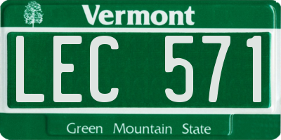VT license plate LEC571