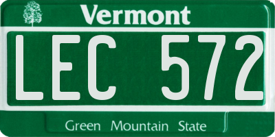 VT license plate LEC572