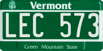 VT license plate LEC573