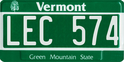 VT license plate LEC574