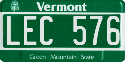VT license plate LEC576