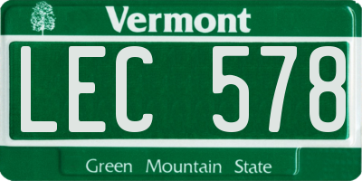 VT license plate LEC578
