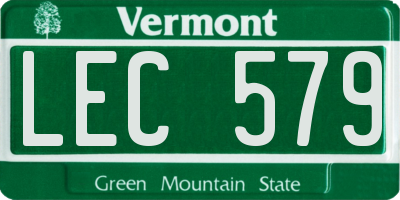 VT license plate LEC579