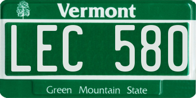 VT license plate LEC580