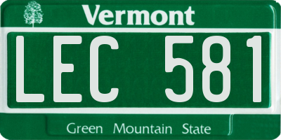 VT license plate LEC581