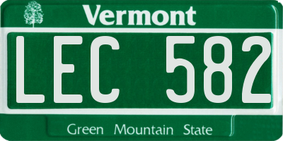 VT license plate LEC582
