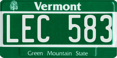 VT license plate LEC583